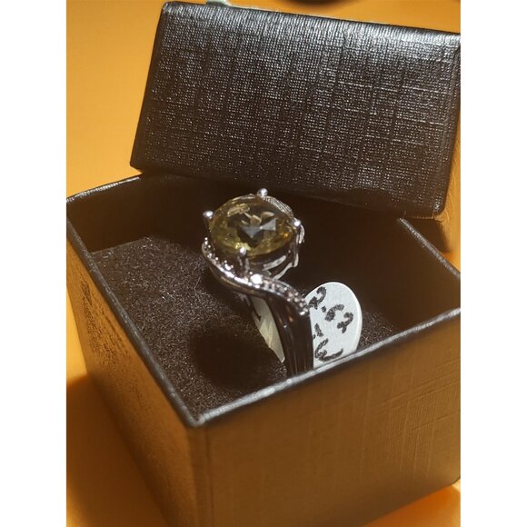 Italian Women's Size 8 Sterling Silver 925 Ring with Smoky Quartz New with box - Picture 8 of 10